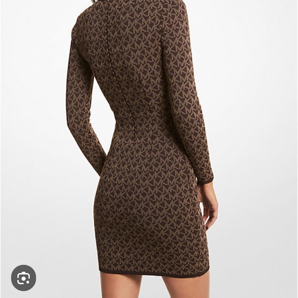 Michael Kors Logo Jacquard Mock Neck Dress - Picture 3 of 10